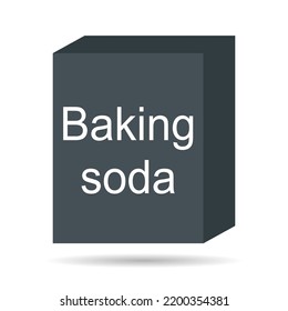 Baking soda ingredient icon shadow, cook food design symbol, bakery product vector illustration .