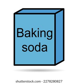 Baking soda ingredient icon shadow, cook food design symbol, bakery product vector illustration .