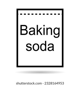 Baking soda ingredient icon shadow, cook food design symbol, bakery product vector illustration .