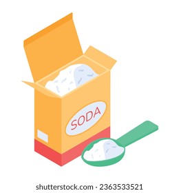 Baking soda isometric icon design 