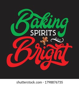 Baking spirits bright Christmas vector.