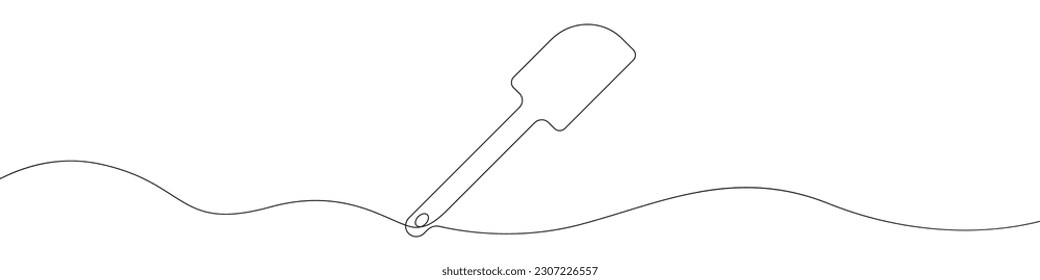 Baking spoon line continuous drawing vector. One line Baking spoon vector background. Baking spoon icon. Continuous outline of a Baking spoon. Black linear outline Bakings spoons design.