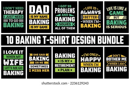 Baking T Shirt Design Set Vector