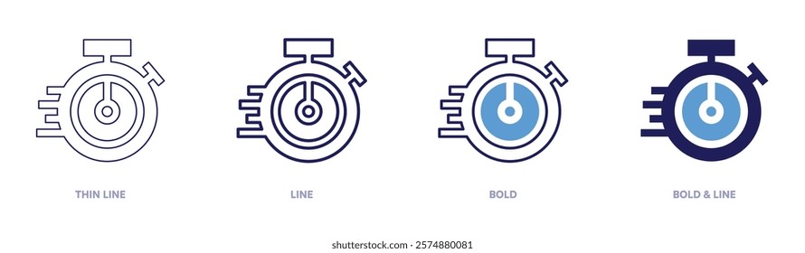Baking timer icon in 4 different styles. Thin Line, Line, Bold, and Bold Line. Duotone style. Editable stroke.