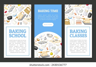 Baking Tool and Ingredients Banner Design Vector Template
