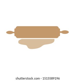 Baking tool, wooden roller pin. vector