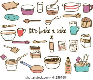 baking tools and materials 