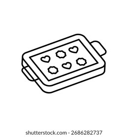 Ícone de bandeja de cozimento limpo e ilustração vetorial moderna