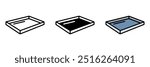 Baking Tray Icon, A flat, rectangular pan used for baking cookies, pastries, or roasting vegetables, ensuring even heat distribution.