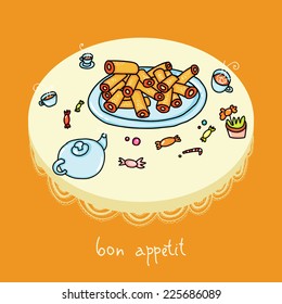 baking vector bon appetite teatime 
