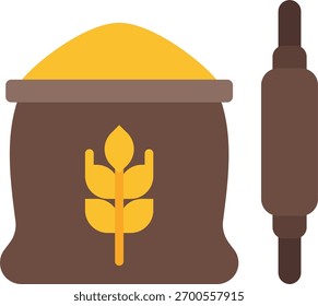 Baking vector design in modern style, homemade pastry and dessert preparation concept, kitchen cooking illustration. Flat Icon
