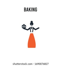 Baking vector icon on white background. Red and black colored Baking icon. Simple element illustration sign symbol EPS