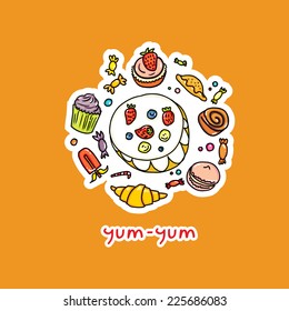 baking vector  teatime cake cupcake 