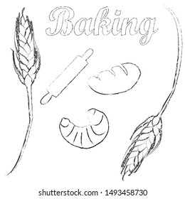 Baking.Bakery scene with wheat.Eating .Food.