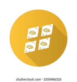 Baklava flat design long shadow glyph icon. Vector silhouette illustration