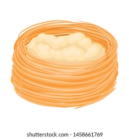 Baklava in the form of a large nest. Vector illustration on white background.