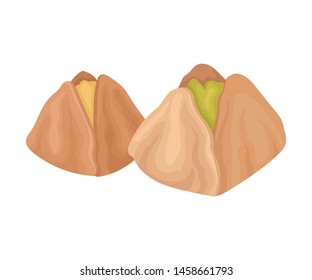Baklava in the form of a pyramid. Vector illustration on white background.