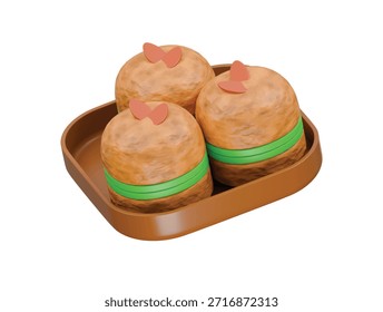 ícone de baklava renderização de ilustração 3d