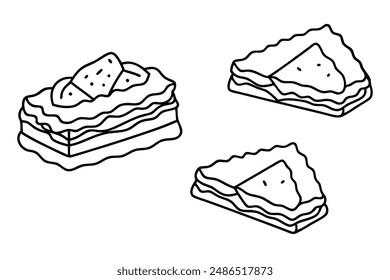 Baklava line art creative design drawing hand illustration
