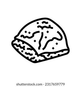 baklava piece sweet food line icon vector. baklava piece sweet food sign. isolated contour symbol black illustration