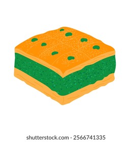 Baklava. Traditional middle eastern dessert. Hand drawn vector illustration