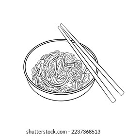 Bakmi Asian Food Vector Illustration