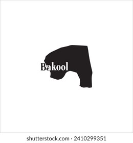 Bakool Somalia map and black lettering design on white background