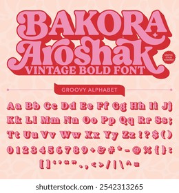 Bakora Aroshak Groove Retro Vintage Display Negrito Fonte alfabeto