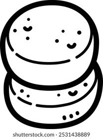 Icono e ilustración de Vector doodle de Bakpia