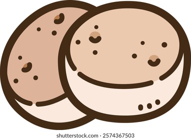 Bakpia vector doodle illustration and graphic