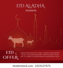 Bakrid Eid, adha festival greeting vector design, Eid festival, card