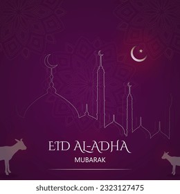 Bakrid Eid, adha festival greeting vector design, Eid festival, card