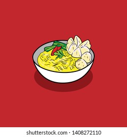 Bakso food illustration for restaurant.