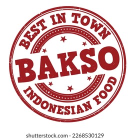 Bakso grunge rubber stamp on white background, vector illustration
