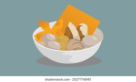 bakso malang illustration. indonesian food. indonesian meatball. street food