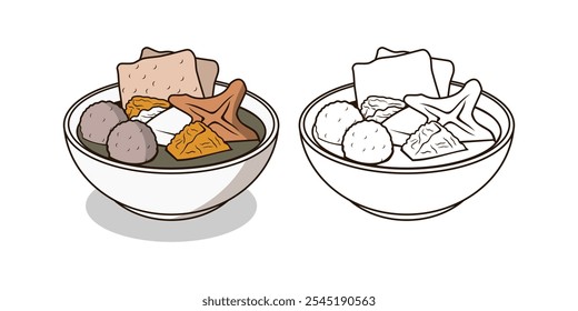 Bakso Malang Indonesian Food Design Illustration vector eps format suitable for your design needs logo illustration animation etc