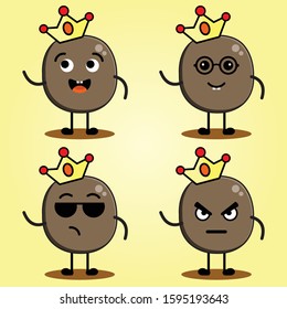 Bakso, mascot cartoon king meatballs vector design Illustration