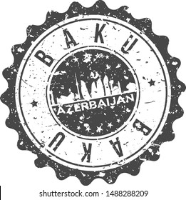 Baku Azerbaijan City Skyline. Silhouette City. Design Vector. Famous Monuments.