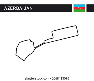 Baku, Azerbaijan. Azerbaijan grand prix race track, circuit, for motorsport and auto sport. Vector illustration road. Baku City Circuit