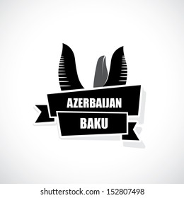 Baku Azerbaijan ribbon banner - vector illustration