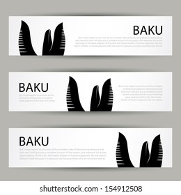 Baku banners - vector illustration