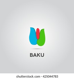 baku logo. flame towers. Baku sign. Azerbaijan logo