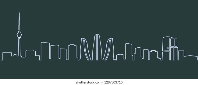 Baku Single Line Skyline