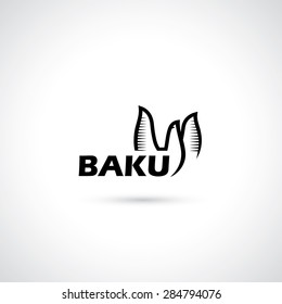 Baku symbol - flame towers - bird symbol - vector illustration
