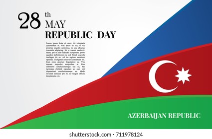 Baku vector and Azerbaijan flag illustration banner background.Independence day, Republic day, Military day label, sticker, booklet, flayer, borchure