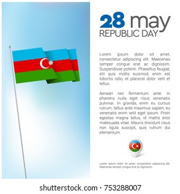 Baku vector and Azerbaijan flag vector illustration banner background.Independence day, Republic day, Military day label, sticker, booklet, flayer, brochure creative