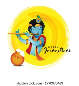 Bal Krishna Janmashtami Vector Template 