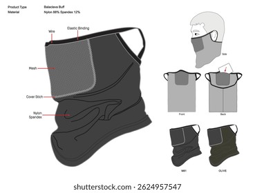 Balaclava Buff Com Descrição e Cor Combinada