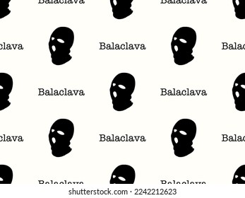 Balaclava cartoon character seamless pattern on orange background