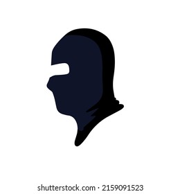 Balaclava for disguise. Grey Protective mask of military and a robber. Soldier Head flat icon